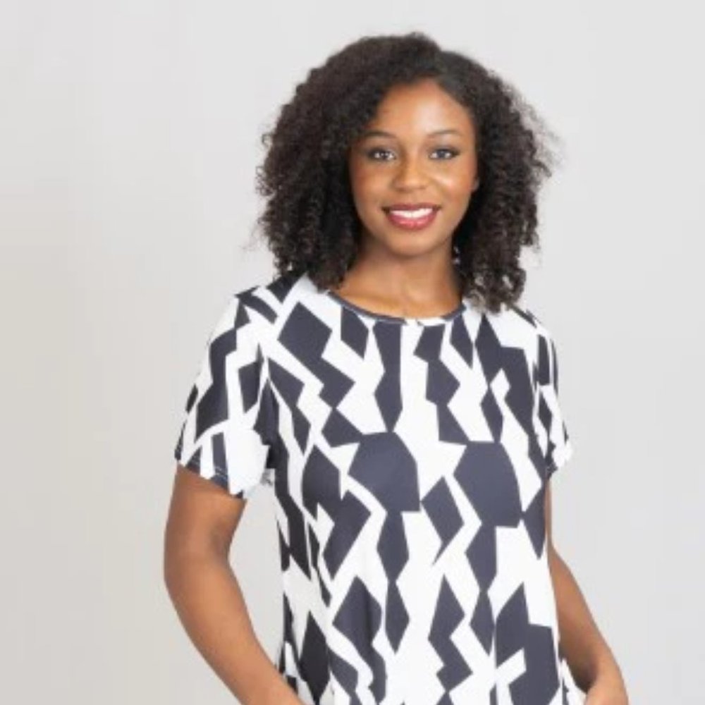 Black and White Geo Print Maxi Dress